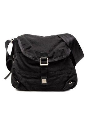 Chanel Sportsline Black Nylon Leather Shoulder Bag